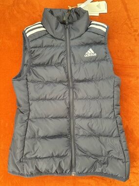 Adidas Womens Essentials NWT Packable Down Navy Blue Vest Small